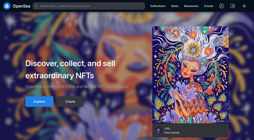 OpenSea Clone project screenshot