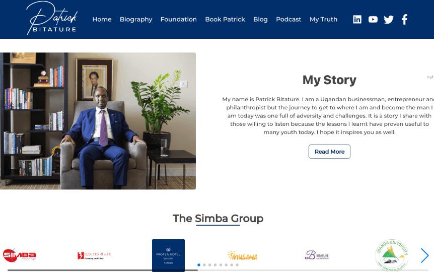 Patrick Bitature's Website